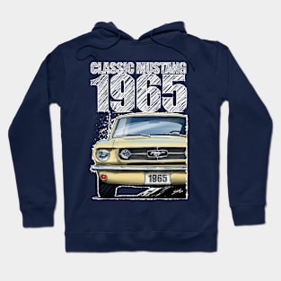 1965 Ford Mustang Phoenician Yellow (Dark Background) Hoodie